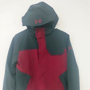 Under Armour Jacket Boy's Youth Size S M, Burgundy and Black Storm 2